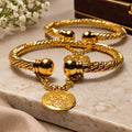 Gold Twisted Coin Pair